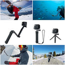 FitStill Waterproof 3 Way Tripod for Go Pro Hero 12/11/10/9/8/7/6/5/4 Black Session and Other Action Cameras, Detachable Extendable Pole with Hand Grip Stand