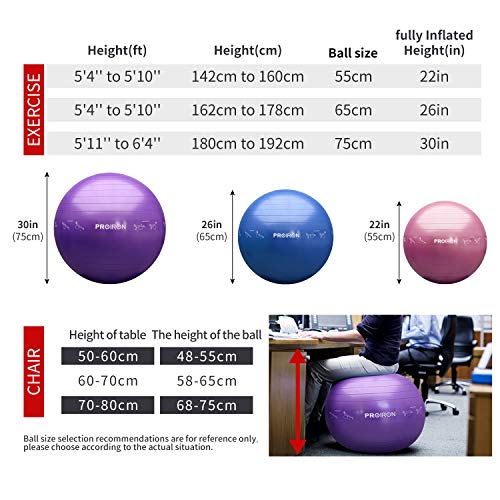 PROIRON Printed Yoga Ball-75cm(Purple)