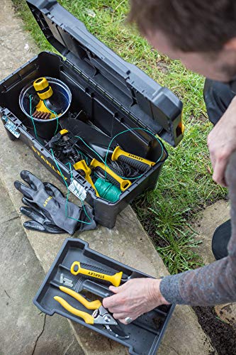 Stanley STST1-75521 Essential 19" Toolbox with Metal latches, Black/Yellow, Inch