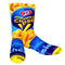 Mens Crazy Novelty Funny Socks for Teen Boys 3D Printed Weird Socks Galaxy Animal Basketball Funky Athletic Tube Crew Socks, Yellow Macaroni Cheese, 8-13