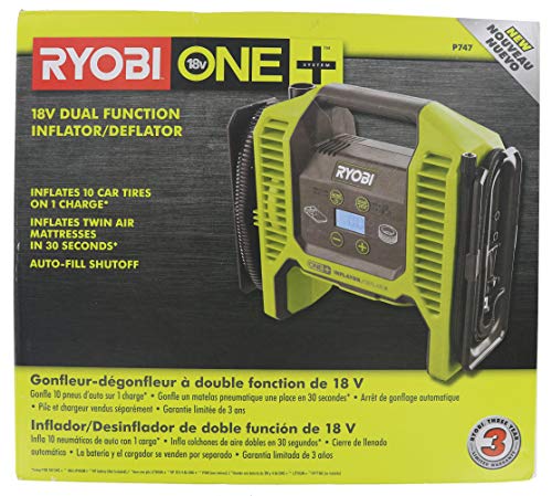 Ryobi Portable air Compressor for Car Tires, 12V DC Air Compressor tire inflator Pump, 150 PSI with Emergency LED Flashlight for Car, Motorcycles, Bicycles,Inflatables