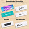 50 Packs Magnetic Name Tags Blank DIY Name Tag Badge Holders with Magnetic Backing White Round Corners and Plastic Blank Badge for Personalized Jacket Shirts Office School Supplies, 1 x 3 Inches