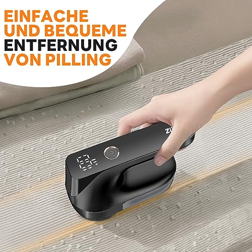 Ziitty Electric Lint Shaver, Lint Remover for 3 Adjustable Power Levels, 6-Blade Head Lint Cutter for Various Fabrics, Perfect for Family Gifts (Black)