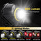 Necomi LED Rechargeable Headlamp,650 Lumens 1200mAh Battery 5 Modes Multi-Function Headlight Flashlight, Waterproof Head Torch with Red Light for Camping Running Cycling Fishing