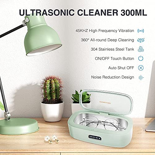 Ultrasonic Jewelry Cleaner, 50W Ultrasonic Cleaner Machine, Ultrasonic Glasses Cleaner with Digital Timer,Holder,47kHz Professional Sonic Jewelry Cleaner for Eye Glasses,Ring,Earring, Necklaces