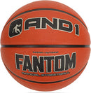 AND1 Fantom Rubber Basketball - Official Size Streetball, Made for Indoor and Outdoor Basketball Games - Air Sold (Pump Not Included), Orange, Size 7