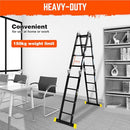 3.7M/4.7M/5.7M/6.7M Mult-Purpose Aluminium Folding Ladder Alloy Non-Slip Step Ladder Adjustable Extension Flexiable Working Platform Household 150Kg Loading (4.7M)