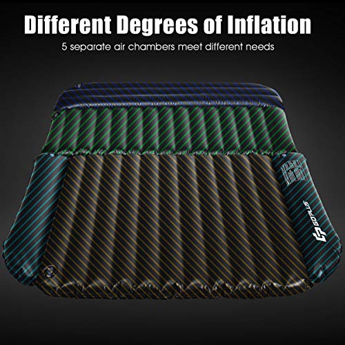 Goplus Inflatable Car Air Mattress for Back Seat, SUV Air Bed with Electric Air Pump Flocking Surface, Portable Car Mattress for Camping Travel, Thickened Home Sleeping Pad Fast Inflation (Black)