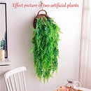 Artificial Plants Faux Hanging Plant Fake Boston Ferns Vines Plastic Artificial Hanging Plants for Homes Decoration (2 PCS)