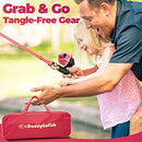 DaddyGoFish Kids Fishing Pole - Rod Reel Combo Tackle Box Starter Set - First Year Small Dock Gear Kit for Boys Girls Toddler Youth Age Beginner Little Children Junior Anglers (Pink, 4ft)