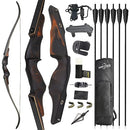 ZSHJGJR Archery 60 Inch Original Recurve Bow and Arrow Set for Adults American Hunting Longbow Archery Bow 25-60lbs Right Handed for Archery Hunting Target Shooting (30lbs, Bow Set)