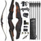 ZSHJGJR Archery 60 Inch Original Recurve Bow and Arrow Set for Adults American Hunting Longbow Archery Bow 25-60lbs Right Handed for Archery Hunting Target Shooting (30lbs, Bow Set)