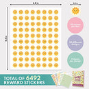 6492 Tiny Stickers for Kids Classroom - 60 Sticker Sheets of Small Stickers for Kids Reward Chart, Little Stickers for Teachers, Small Reward Stickers Small, Reward Chart Stickers, Kids Stickers