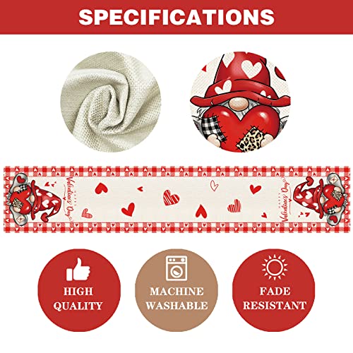 8 Pcs Buffalo Plaid Gnome Seasonal Table Runners, Holiday Table Runners for All Seasons, Seasonal Holiday Kitchen Dining Table Decoration for Indoor Outdoor Home Party Decor 13 x 72 Inch