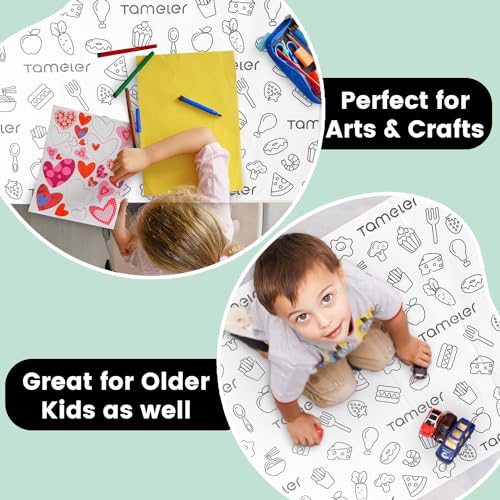 Disposable Splat Mat for Under High Chair - Tameler 30 Pack 35'' x 43'' High Chair Floor Mats for Babies, Waterproof Splash Mats, Disposable Placemats for Home & Restaurant, Baby Led Weaning Supplies