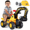 Play22 Toy Tractors for Kids Ride On Excavator - Music Sounds Digger Scooter Tractor Toys Bulldozer Includes Helmet with Rocks - Ride on Tractor Pretend Play - Toddler Tractor Construction Truck