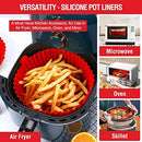 Silicone Air Fryer Liners, 2 Pcs Reusable Air Fryer Silicone Baking Tray, Air Fryer Silicone Pot Round Air Fryers Accessories Oven Accessories, Replacement of Parchment Liner Paper