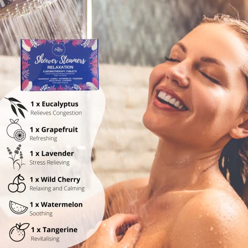 Zenglow Shower Steamers with Essential Oils [6] Pieces 200 g – Best Gifts for Women - Valentines Day - Gifts for Mum - Shower Bombs - Christmas