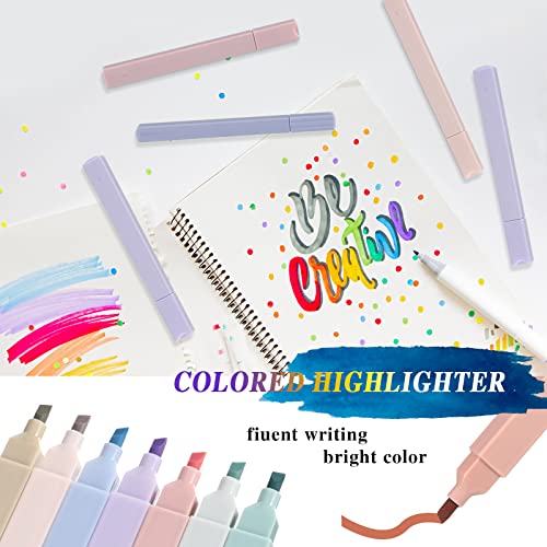 12 Pieces Aesthetic Highlighters Bible Highlighters and Pens No Bleed with Chisel Tip Pastel Markers Multicolor Aesthetic Pens Kawaii Stationary for Office School Supplies (Fresh Style)