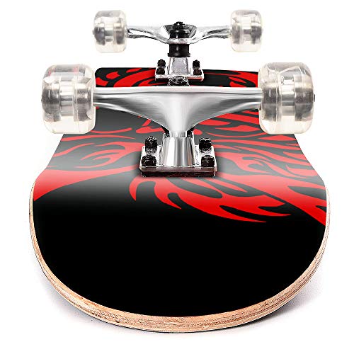 ChromeWheels 31 inch Skateboard Double Kick Skate Board Cruiser Longboard 8 Layer Maple Deck Skateboards for Kids and Beginners