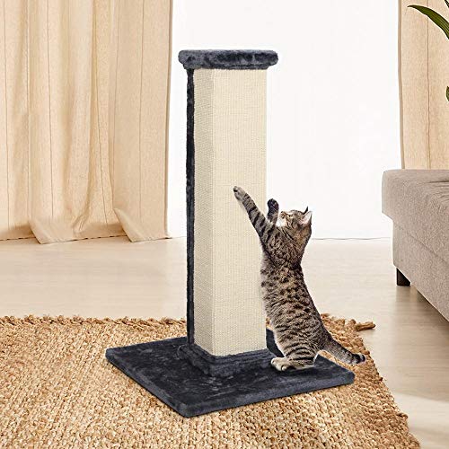 i.Pet Cat Tree Cats Tower Ultimate Scratching Post, 92cm Height Pet Scratcher Posts Indoor Kittens Wooden Play House Towers and Trees Corner Toys, with Grey Plush Cover