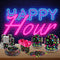 Yingzhao 180 Pcs Neon Birthday Party Paper Plates and Napkins Cups Supplies Disposable Glow Tableware Decorations Utensils Included for Glow in the Dark Party Decorations, Serve 30 Guests