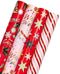 WRAPAHOLIC Christmas Wrapping Paper Roll - Red and Pink Santa Claus Cup, Christmas Tree Holiday Design - 4 Rolls - 30 Inch X 120 Inch Per Roll