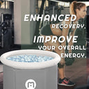 Portable Ice Bath Tub For Athletes, Inflatable Bathtub For Outdoor, Cold Therapy Tub for Cold Therapy Foldable Tub for Hot Bath Ice Bath Freestanding Soaking Tub Spa Tub, Grey 31.5 * 31.5in