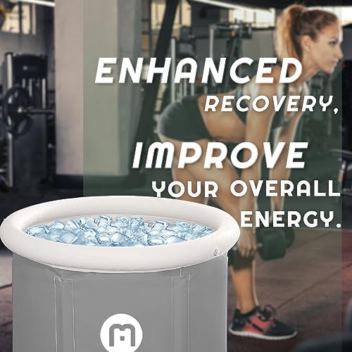 Portable Ice Bath Tub For Athletes, Inflatable Bathtub For Outdoor, Cold Therapy Tub for Cold Therapy Foldable Tub for Hot Bath Ice Bath Freestanding Soaking Tub Spa Tub, Grey 31.5 * 31.5in