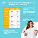 Zeta Socks Short Length Plus Size Compression Socks for Men and Women, XL (Black)