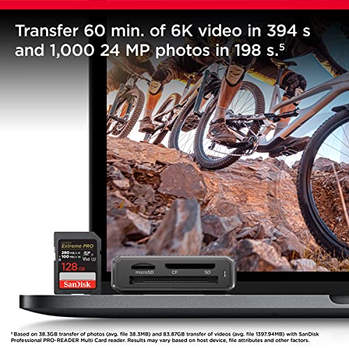SanDisk 128GB Extreme PRO SDXC UHS-II Memory Card - C10, U3, V60, 6K, 4K UHD, SD Card - SDSDXEP-128G-GN4IN