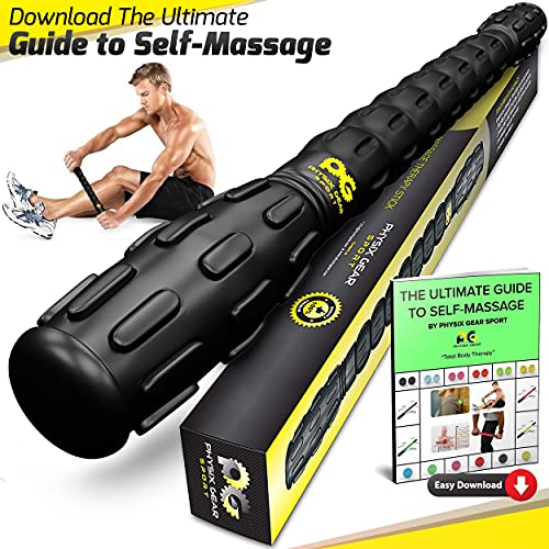 Muscle Roller Stick Pro, The Best Self Massage Tool, Relieve Sore Muscles, Cramps, Back Tightness, Trigger Points Pain, Myofascial Physical Therapy, Legs Recovery, Knots & Calf Soreness, (1 Roller)