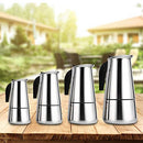 Stainless Steel Moka Pot Espresso Coffee Maker Stove Home Office Use Coffee Maker Single Serve K-Cup Pod Coffee Brewer(300ML)