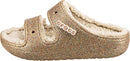 Crocs Unisex-Adult Classic Cozzzy Platform Sandals | Fuzzy Slippers Slide, Multi/Gold, 8 Women/6 Men
