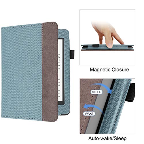 WALNEW Cover Fits Kindle Paperwhite(10th Generation, 2018 Release) - Auto Sleep/Wake Smart Stand Case with Hand Strap for Kindle Paperwhite 10th Gen