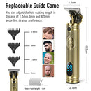 Men's Hair clipper, beard trimmer, professional cordless Hair clipper shaver set, T-shaped shaver with LCD screen, suitable for children and families