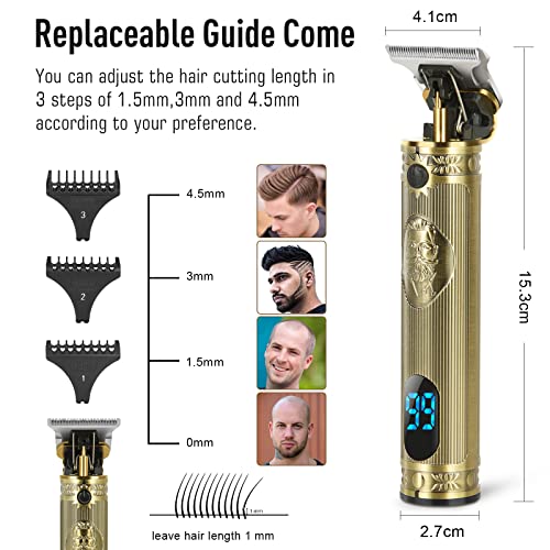 Men's Hair clipper, beard trimmer, professional cordless Hair clipper shaver set, T-shaped shaver with LCD screen, suitable for children and families