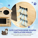 2 Layer Large Wooden Cat House Condo Indoor Kitty Scratching Playhouse Durable for Cats Rabbit