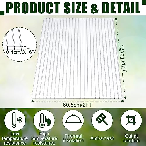 6 Pack Polycarbonate Greenhouse Panels Polycarbonate Sheets Waterproof UV Protected Reinforced Cold Flexible Strong Impact and Shatterproof Panel for Greenhouse (4' x 2' x 0.16'')