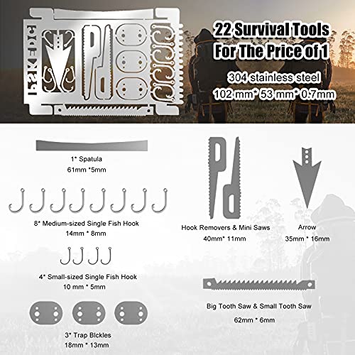 WAEKIYTL Survival Card Multitool Camping Fishing Tool with Fishing Line and  Survival Credit Card Tools EDC Wallet Multifunctional Survival Tool for