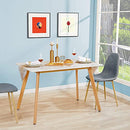 GreenForest Dining Table Modern Rectangular Top with Solid Wood Legs 47.2 Lx 27.6 W x 30 H inch, Kitchen Table White