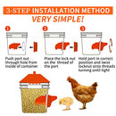 GUEOQTC 10 Pounds Chicken Feeder with 4 Ports, Rainproof Poultry Feeder for Up to 10 Adult Chickens or 15 Chicks(Orange) (OR-CF-8L)