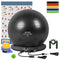 AILUKI Yoga Ball, Exercise Ball Fitness Balls Stability Ball Anti-Slip & Anti- Burst for Yoga,Pilates, Birthing, Balance & Fitness with Workout Guide & Quick Pump, Black