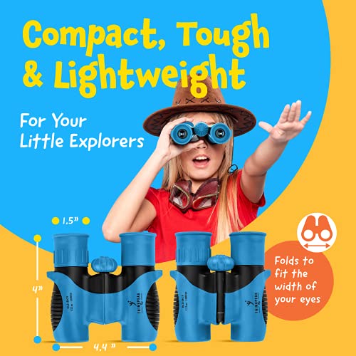 Binoculars for Kids High Resolution 8x21 - Blue Compact High Power Kids Binoculars for Bird Watching, Hiking, Hunting, Outdoor Games, Spy & Camping Gear, Learning, Outside Play, Boys & Girls