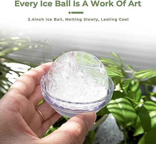 4 Pack Ice Ball Maker,Silicone Ice Cube Tray Sphere ice Mould 2.5 Inches for Whiskey and Cocktails