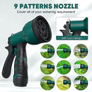 Retractable Garden Hose Reel -1/2 in x 100 ft Wall Mounted Water Hose Reel Outdoor Organizer for Garden Watering, Include Sprayer & 9 Pattern Nozzle, Auto Rewind/Any Length Lock/ 180°Swivel Bracket