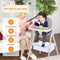 BABY JOY 3 in 1 Wooden Baby Highchair, Rocking Chair/Booster Seat/Toddler Chair Infant Dining Chairs w/Double Removable Tray, 3-Point Seat Belt & Removable Cushion (Gray)
