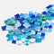 500g/1.1 Pounds Glass Mosaic Tiles, Irregular Crystal Mosaic Tiles for Crafts Bulk and Tiny Stepping Stone kit, Transparent Stained Glass Sheets for Handmade  DIY Art Crafts and Home Decoration,Blue