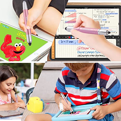 Stylus Pen for Kids Tablet, Easy Grip Kids Stylus Pen for Apple iPad Air Capacitive Stylus for Kid Student Drawing Writing, Stylist Pen for Chromebook Android Fire Edition Tablet - Rose Gold