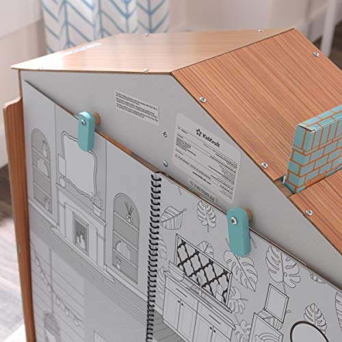 KidKraft Designed by Me™: Colour Décor Wooden Dolls House with Furniture for 30 cm Dolls, Accessories and Colouring Book with Dollhouse Wallpaper Included, Kids' Toys, 10158